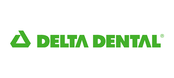 Delta Dental logo with a green triangle and text.