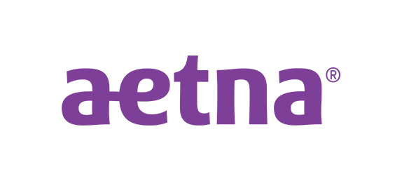 Aetna logo in purple on a white background.