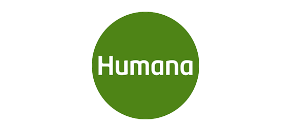 Humana logo with white text on a green circle.