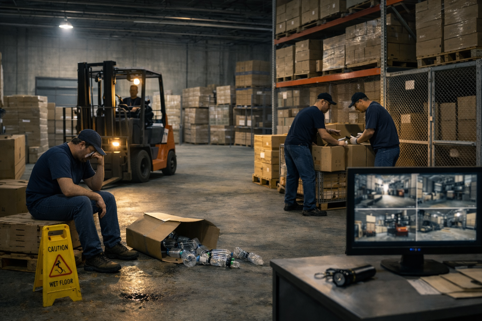CCTV cameras monitoring a Sioux Falls warehouse