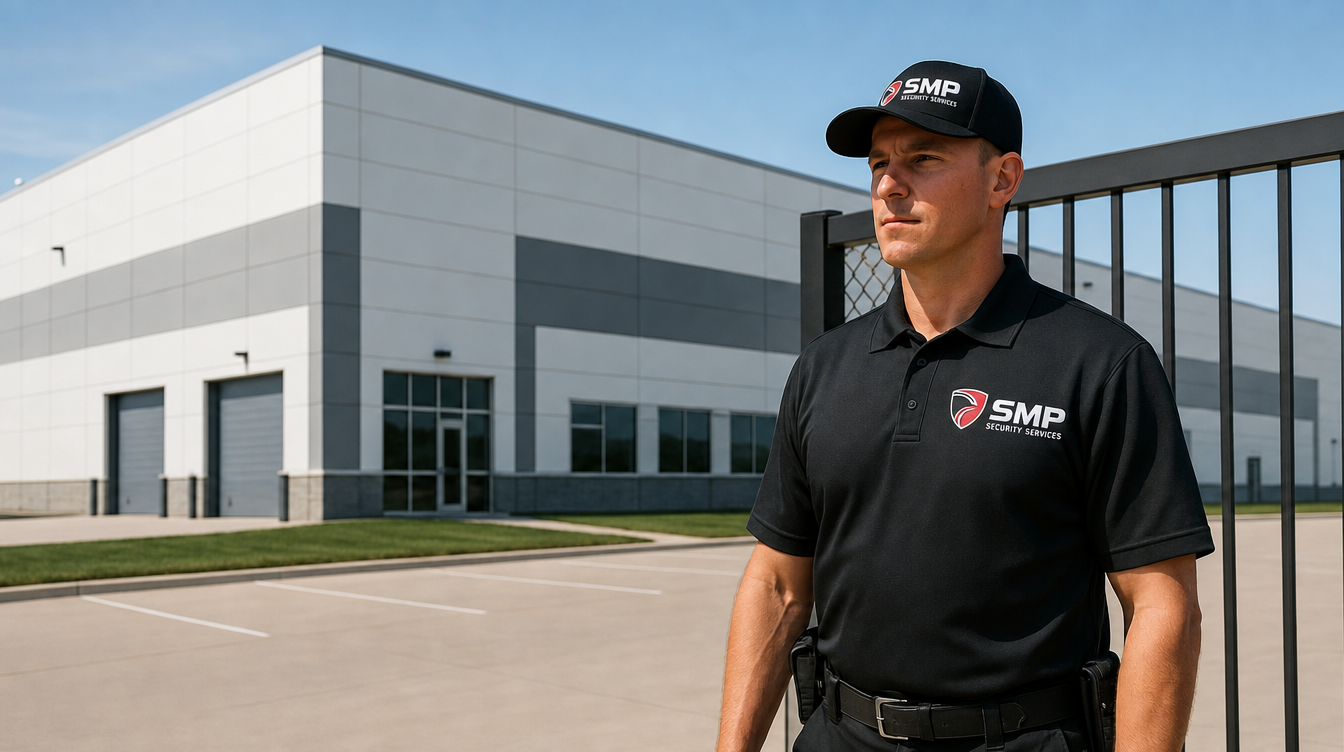 SMP Security guard at the entrance of a Sioux Falls food production facility