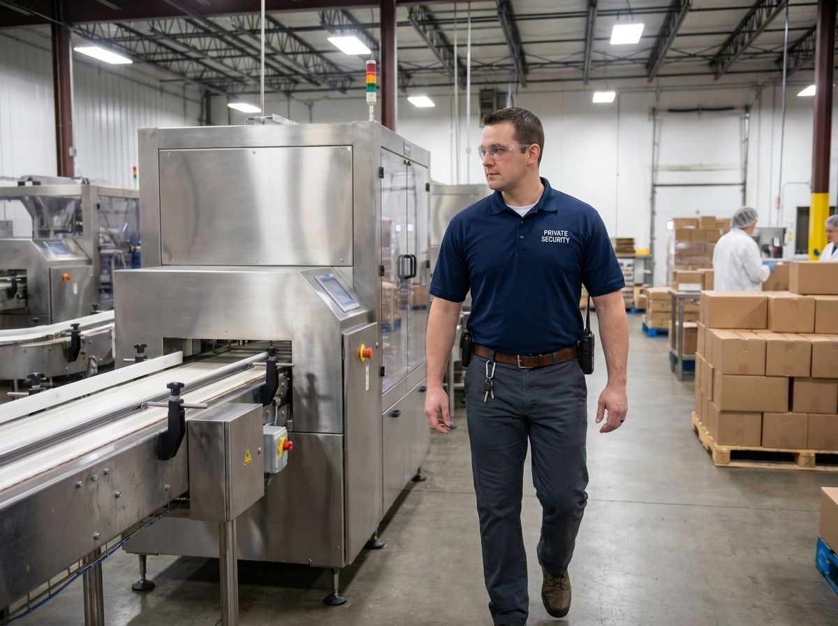 Unarmed security officer food production warehouse Sioux Falls SD