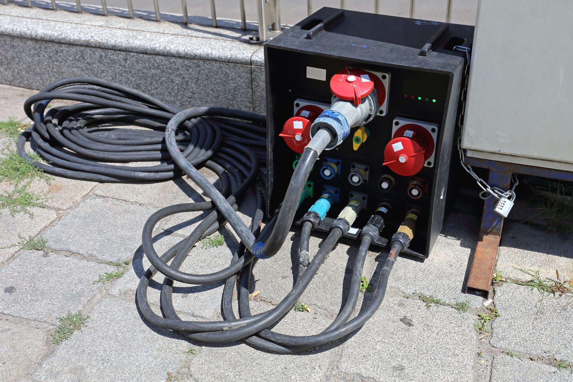 A box with a bunch of wires coming out of it