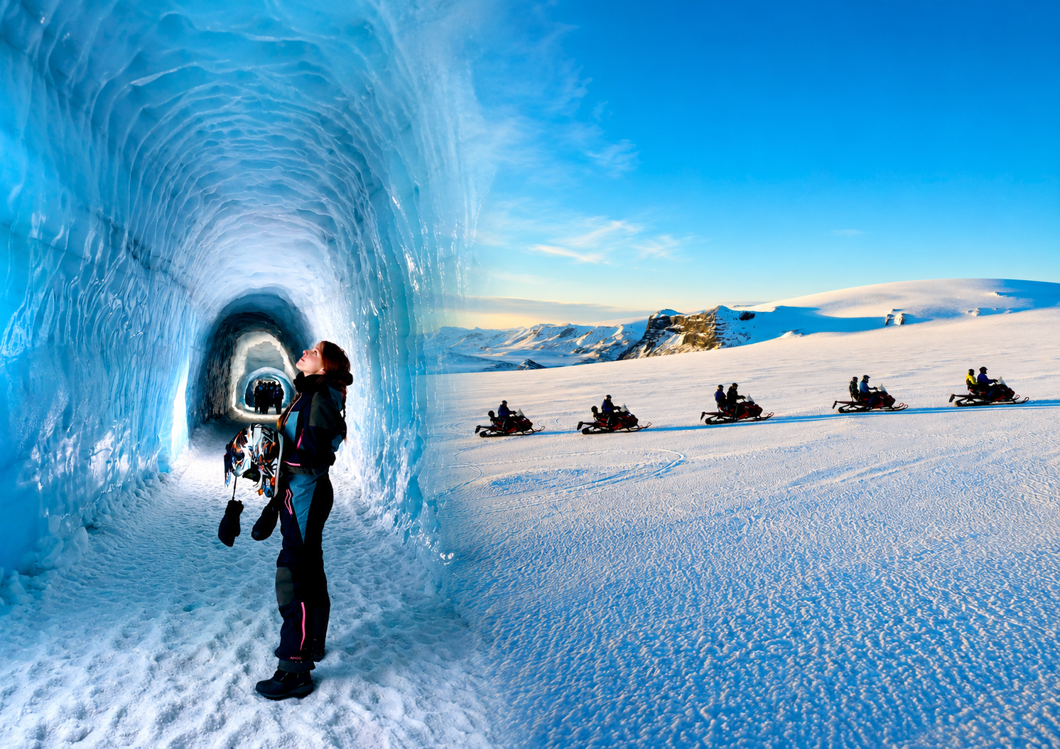 Snowmobile + Glacier Ice Tunnel