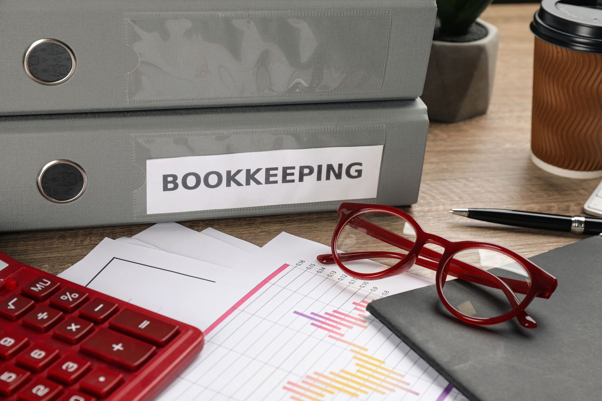 Bookkeeper's Workplace With Folders — Fayetteville, NC — Angels' Taxes