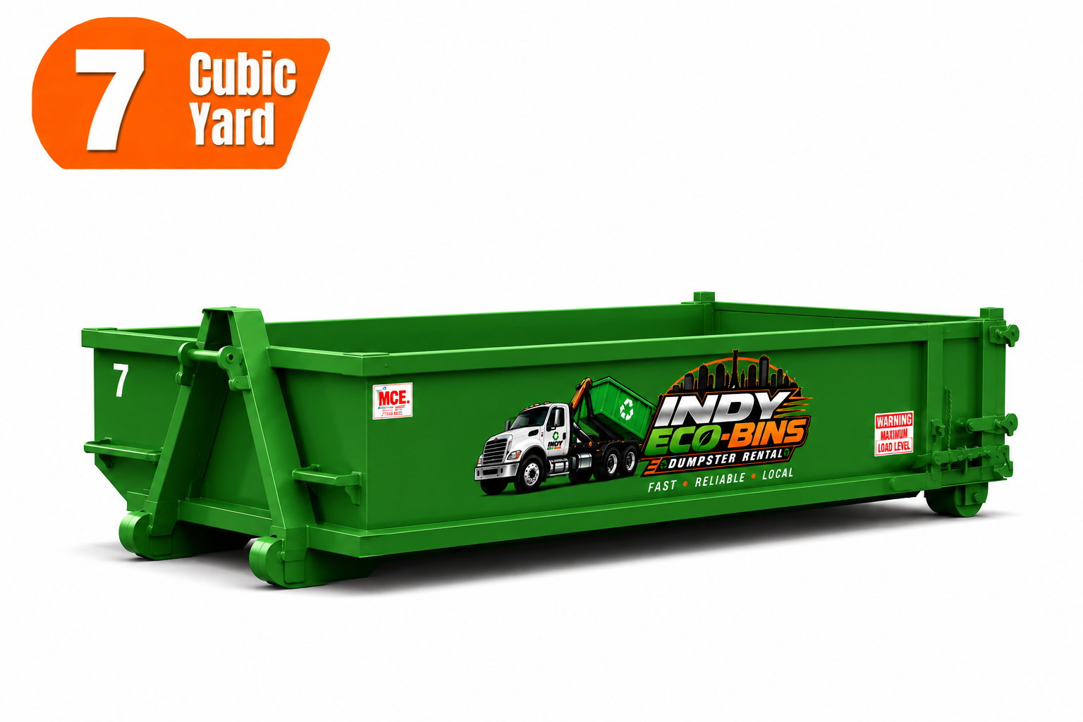 7 Yard Green Indy Eco-Bins Dumpster Rental