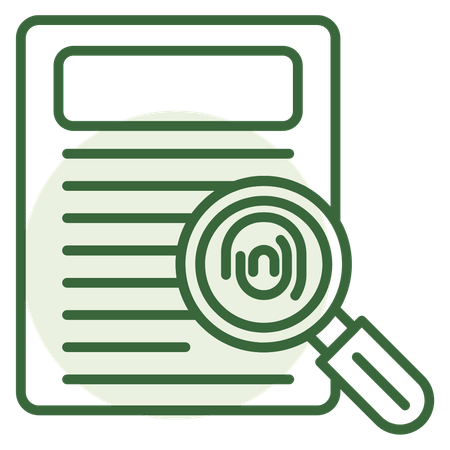 Fingerprint and document graphic representing evidence-based medical care