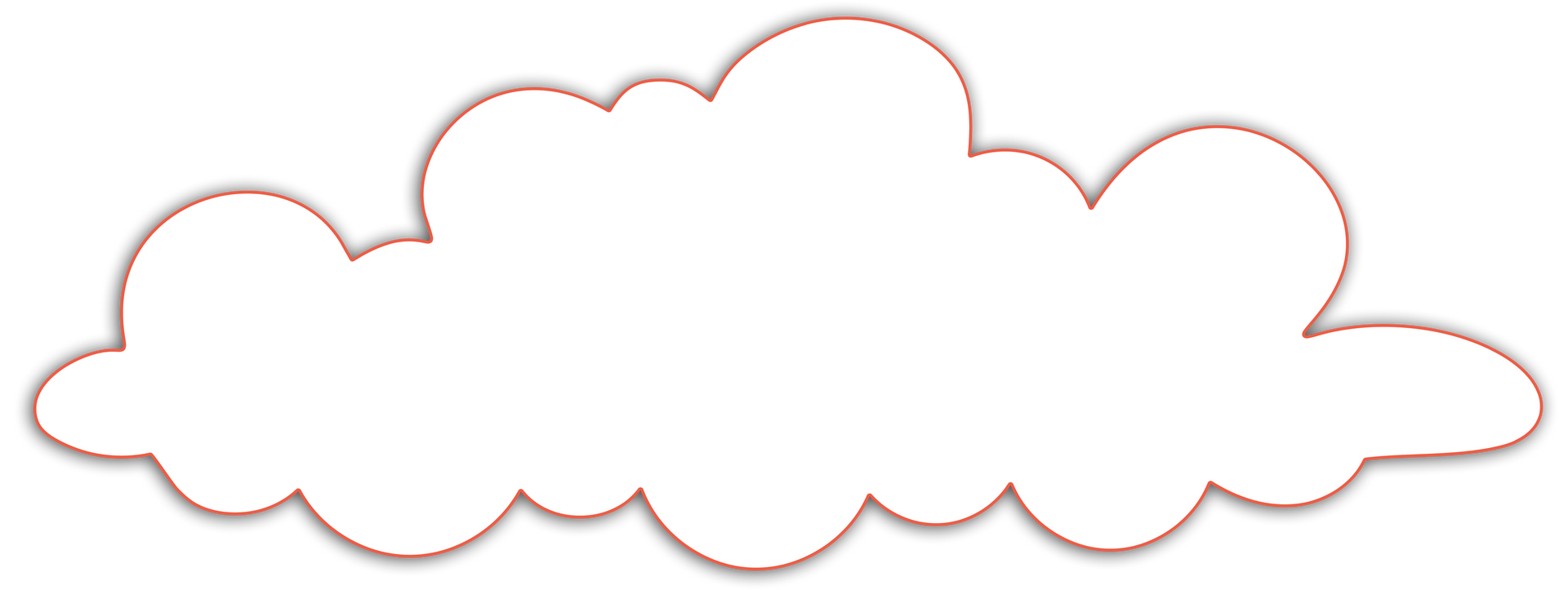 White cloud with a brown outline. White cloud with a brown outline.