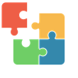 Four colorful puzzle pieces, slightly separated, symbolizing problem-solving or teamwork. Four colorful puzzle pieces, slightly separated, symbolizing problem-solving or teamwork.