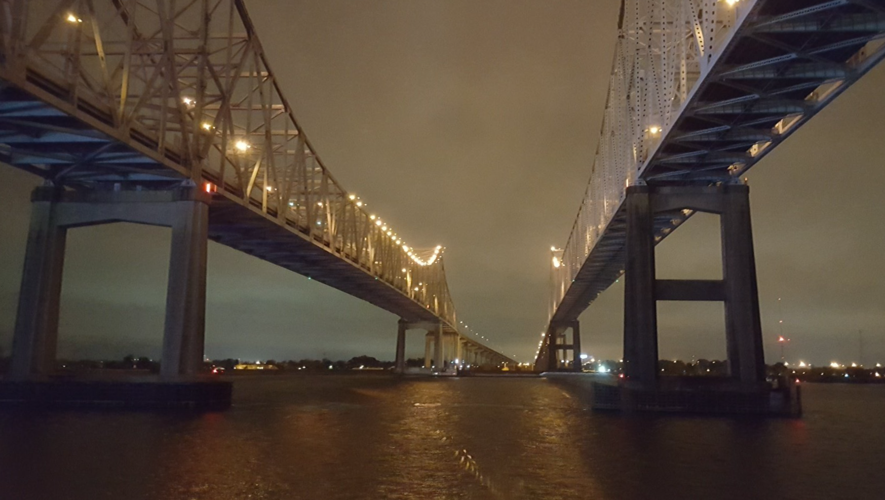 Mississippi River Cruise New Orleans bridge view river