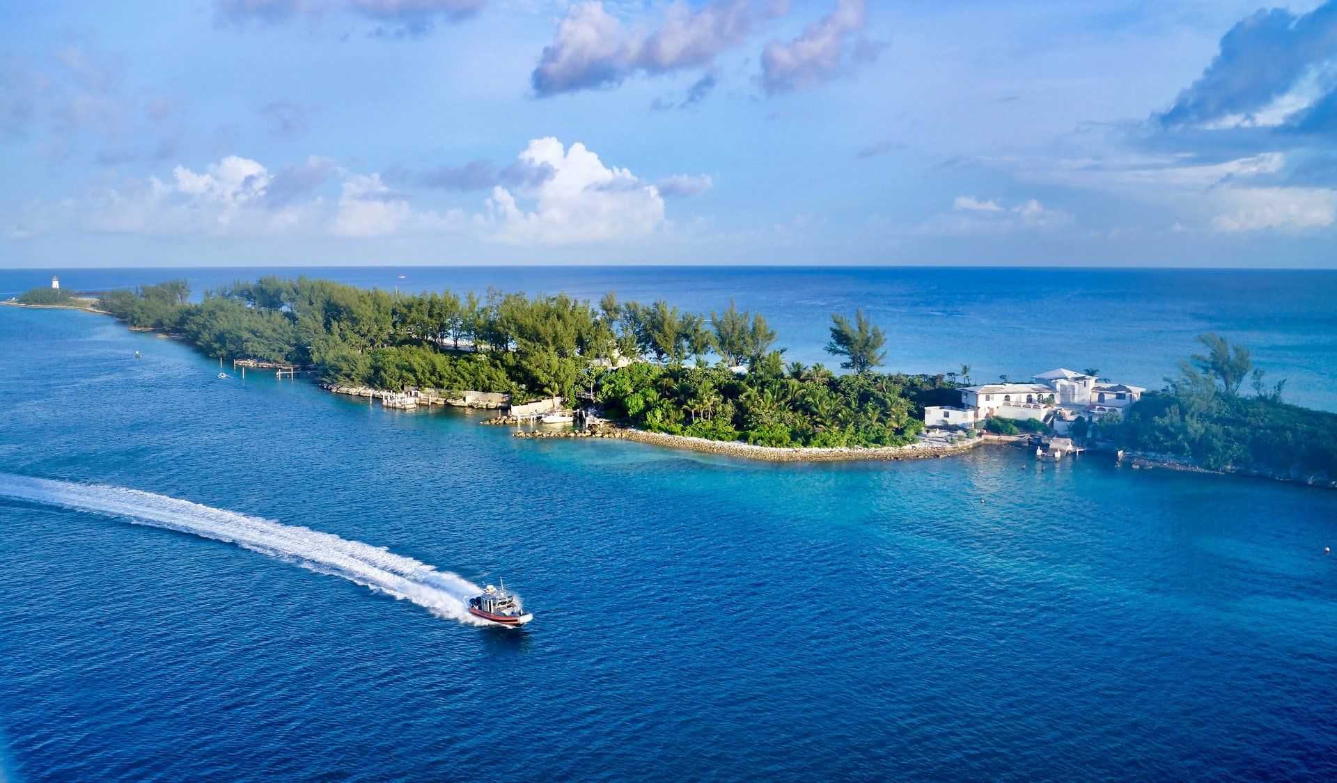 Land and Sea Travel Bahamas water island and boat view