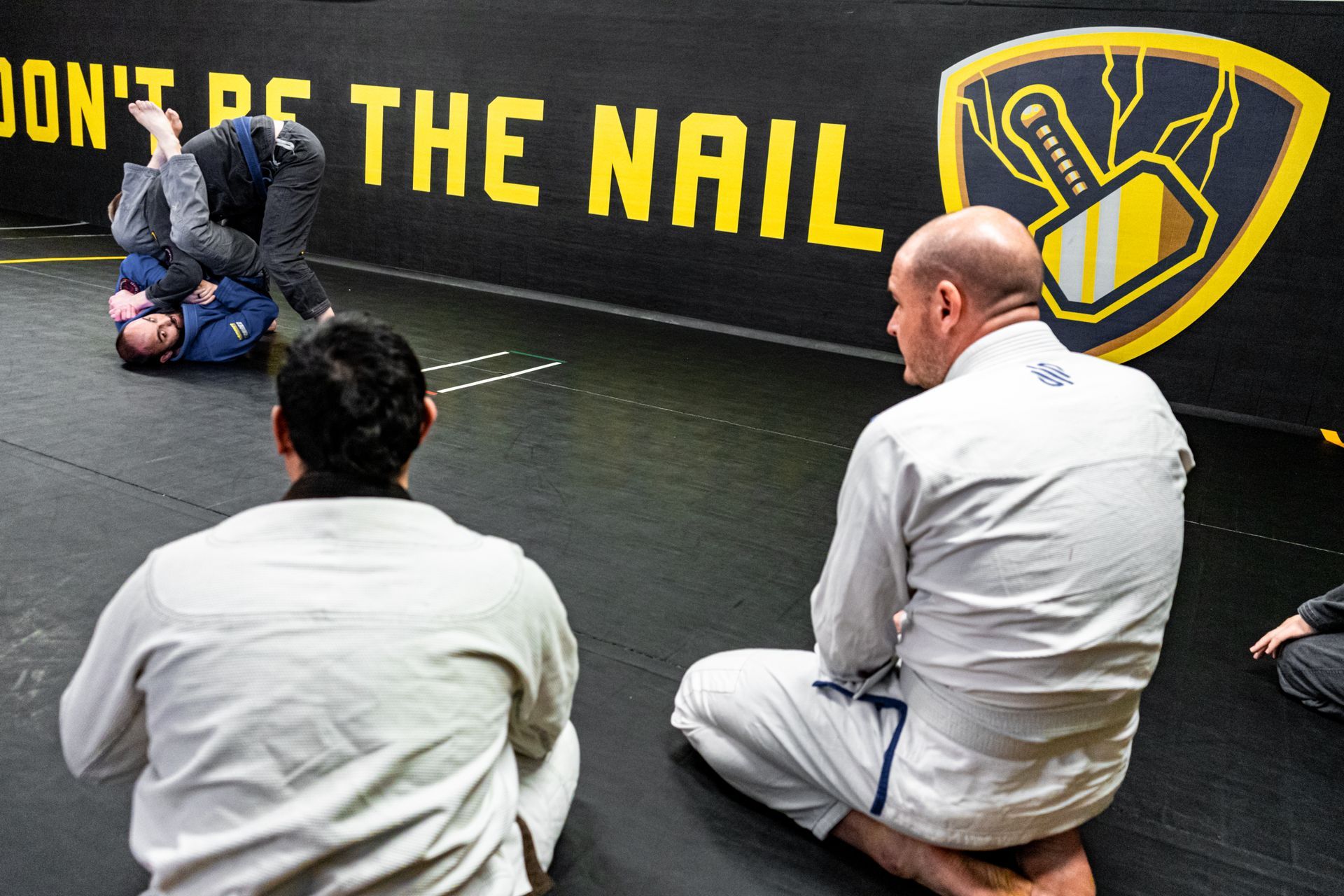 Beginner students drilling escapes in Adult Jiu Jitsu class at Hamptons Jiu-Jitsu in Southampton, NY for self-defense.