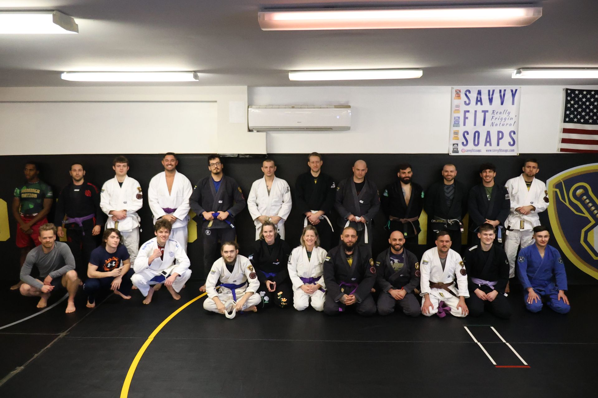 Adult Jiu-Jitsu students drilling technique at Hammer Sports and Performance in Hazlet, NJ for confidence and fitness.