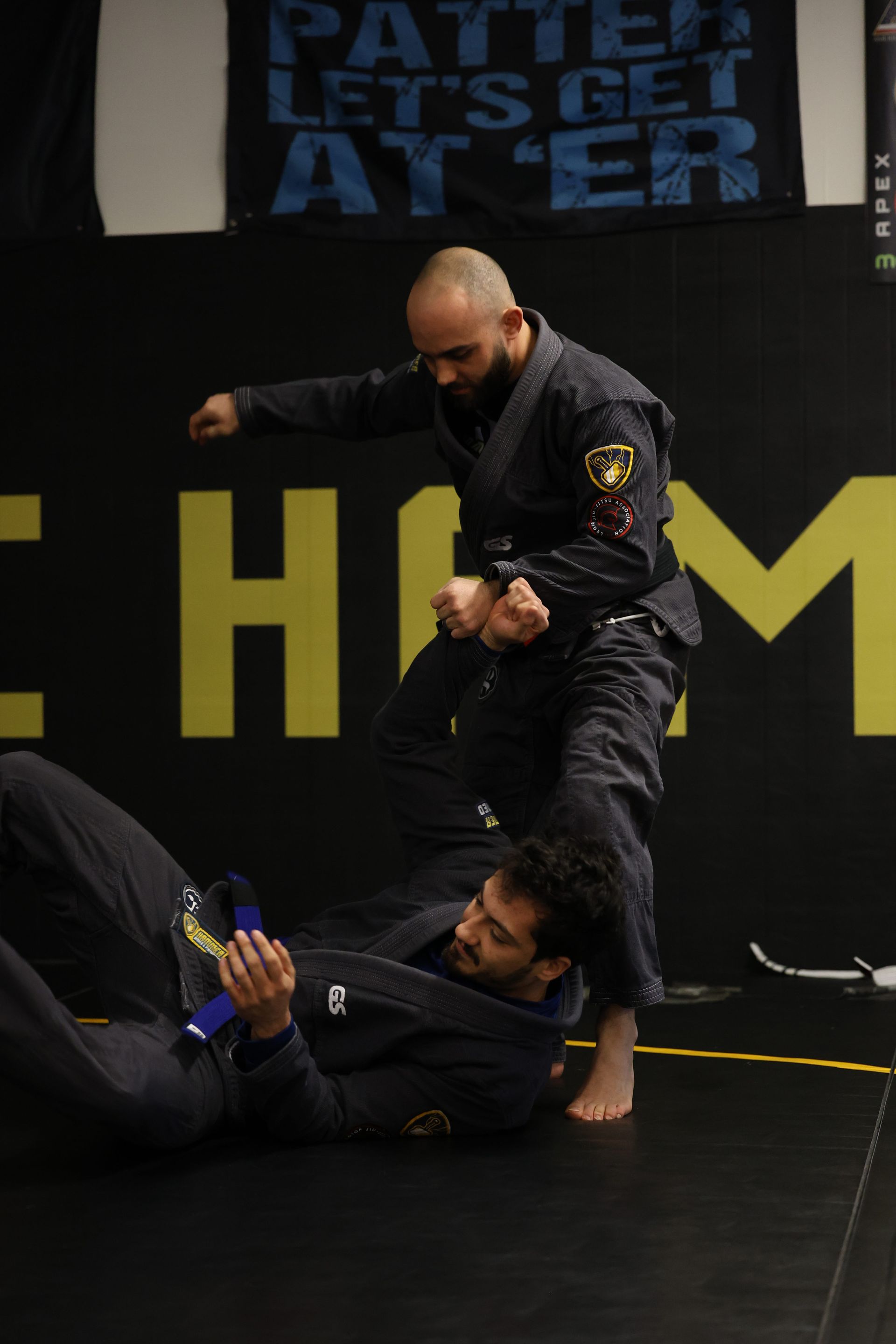 Students drilling Jiu-Jitsu techniques at Hammer Sports and Performance in Hazlet, NJ, building strength and confidence