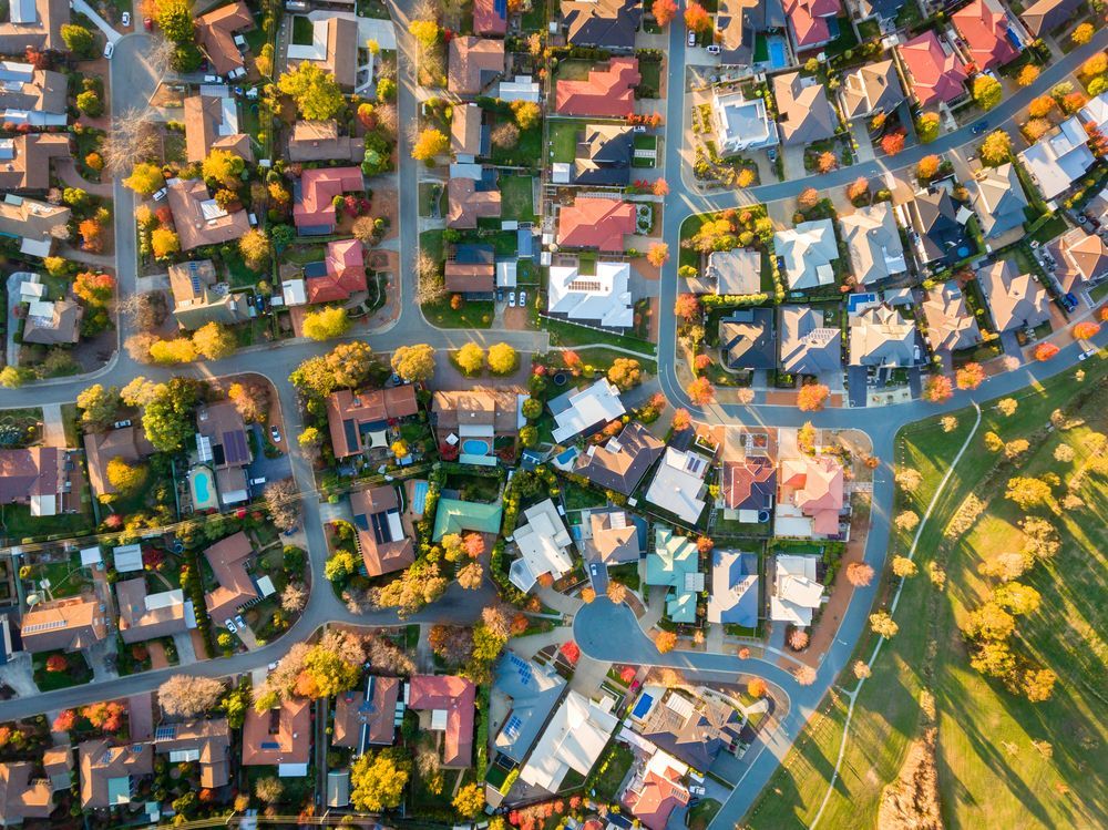 Aerial View Of A Suburban Neighborhood With Houses — Real Engineering In Seven Hills, NSW