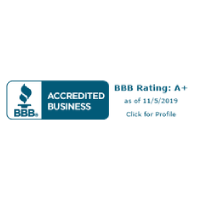 BBB Accredited Business badge with an A+ rating as of 11/5/2019.