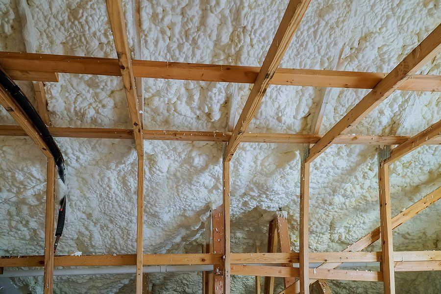 newly installed insulation in the wall