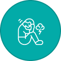 A green icon of a triangle with an exclamation point and two hands.