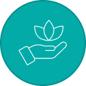 A green icon of a triangle with an exclamation point and two hands.