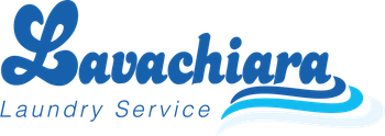 Logo di Lavachara Laundry Service in scritta blu con grafica a onda.