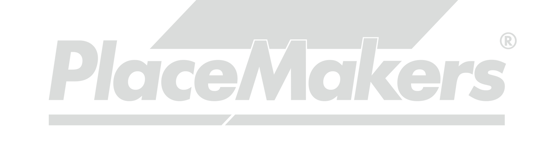 PlaceMakers logo: gray text and a geometric shape on a white background.