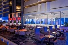 Atrium dining at night