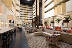 Hotel atrium gathering areas