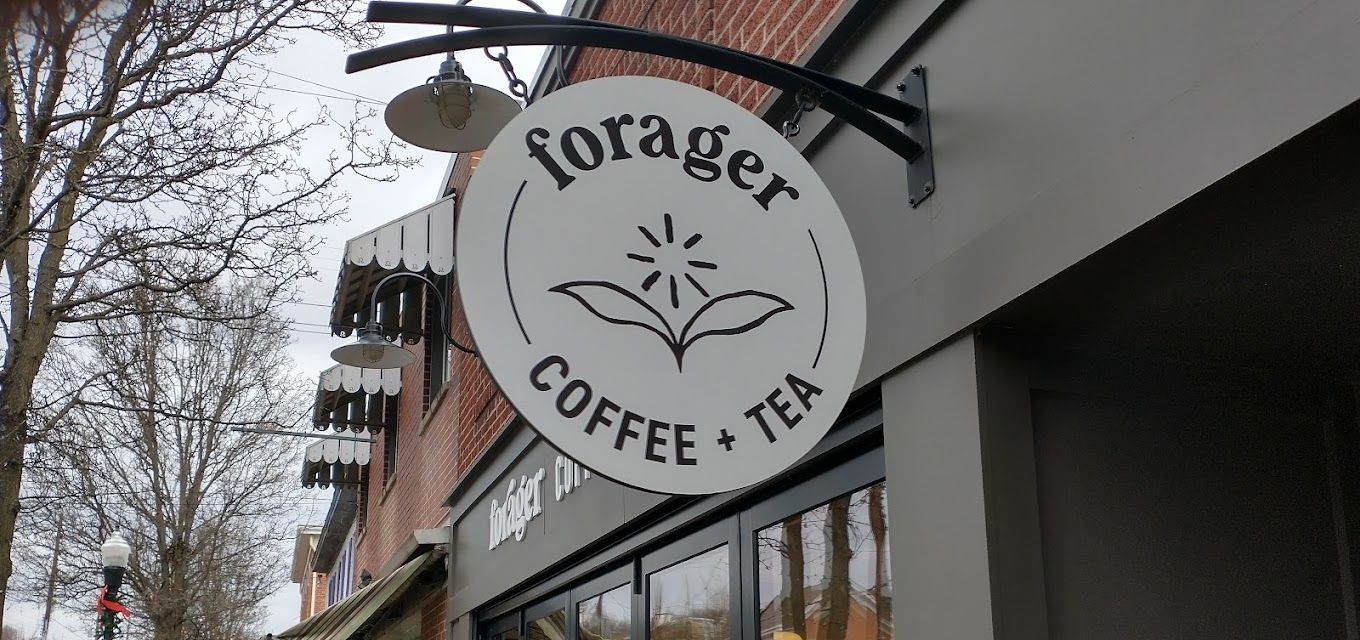 Image of the sign for Forager Coffee and Tea
