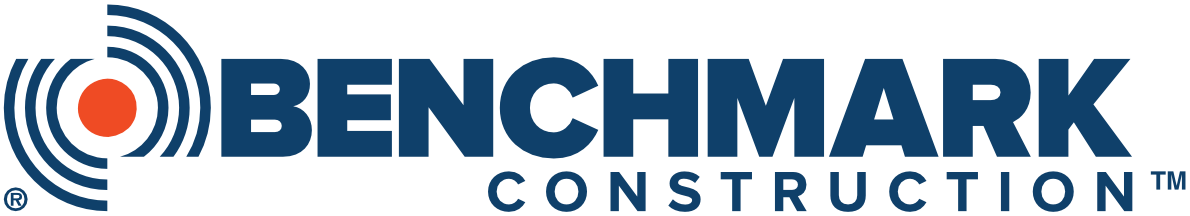 Logo for Benchmark Construction: concentric circles around a red dot, blue text