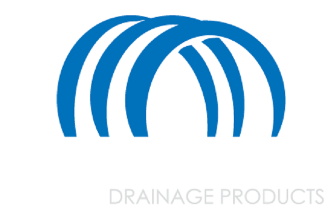Blue arched logo above the words
