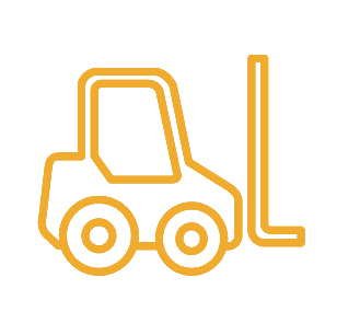 Yellow outline of a forklift truck.