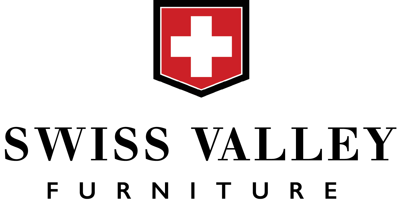 Swiss Valley Furniture logo: Red and white cross in a shield,