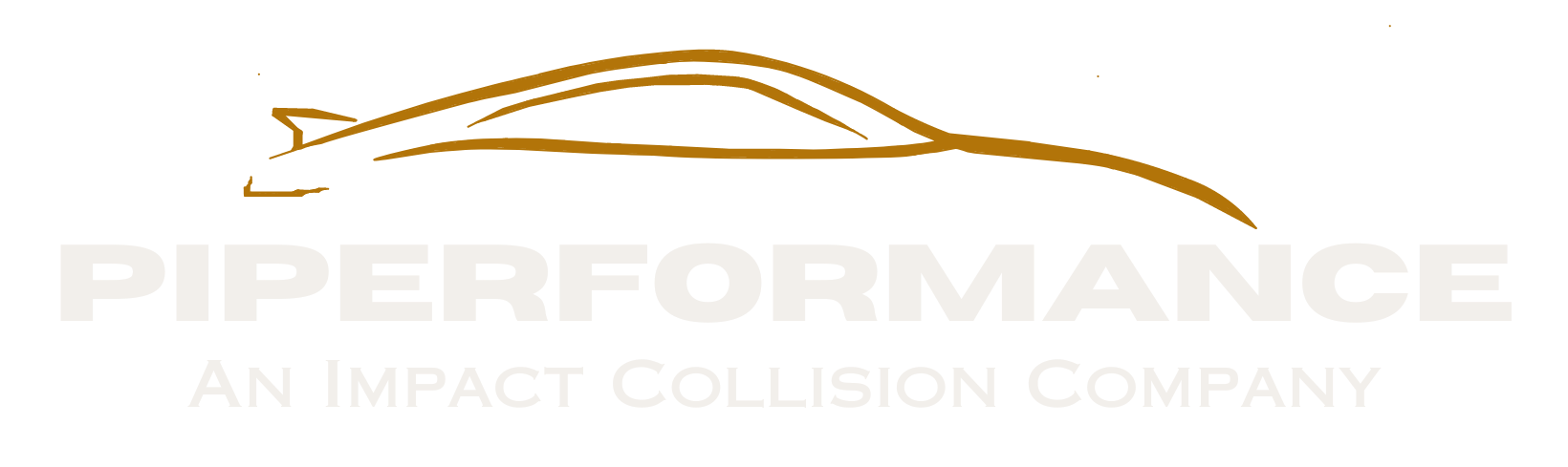 Gold metallic car outline above the text