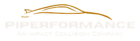Gold metallic car outline above the text