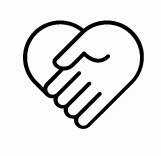 Hand reaching into a heart, symbolizing support and compassion.