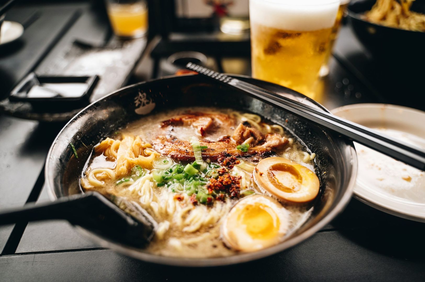 Storefront of a modern ramen restaurant with 
