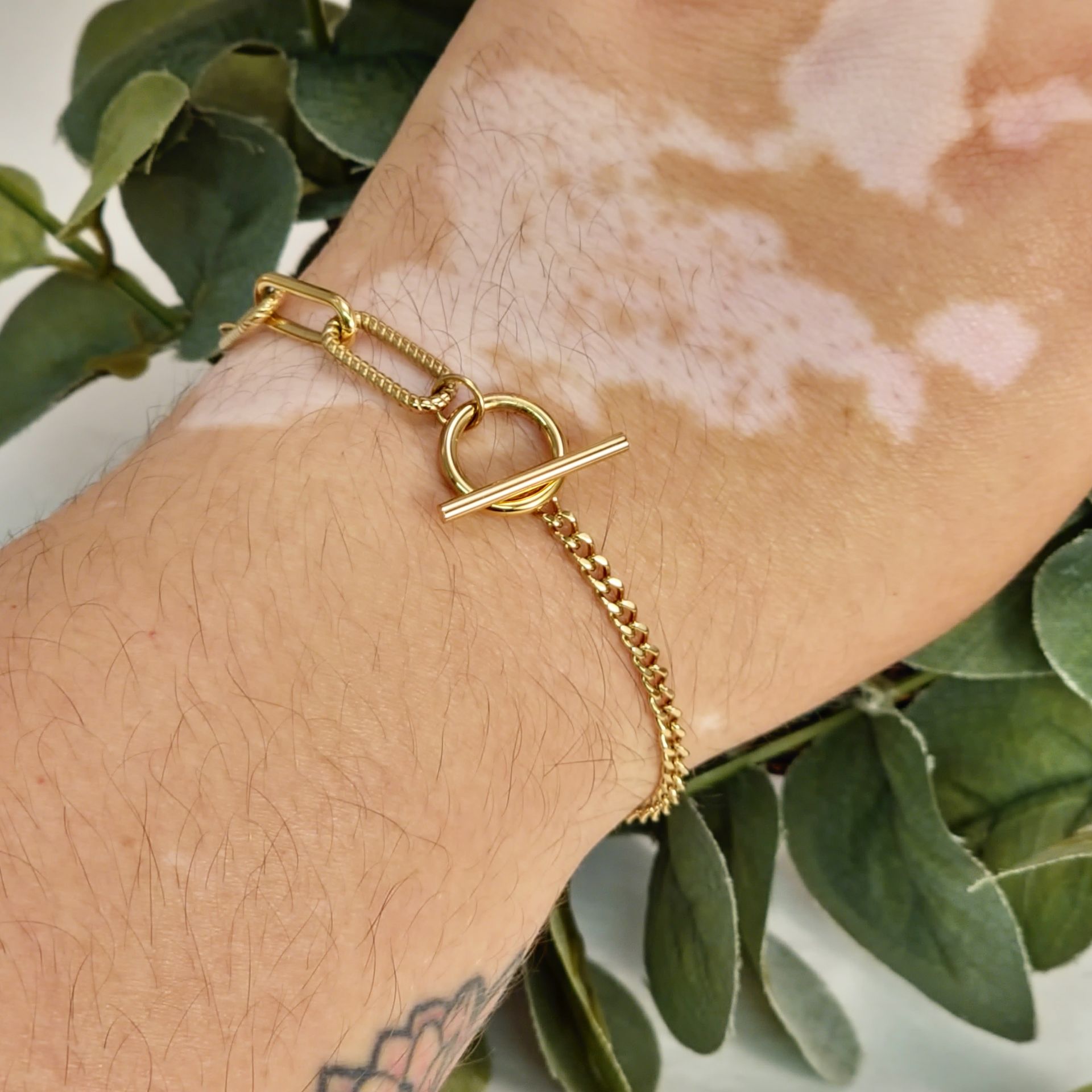 Yellow Tone Steel Bracelet