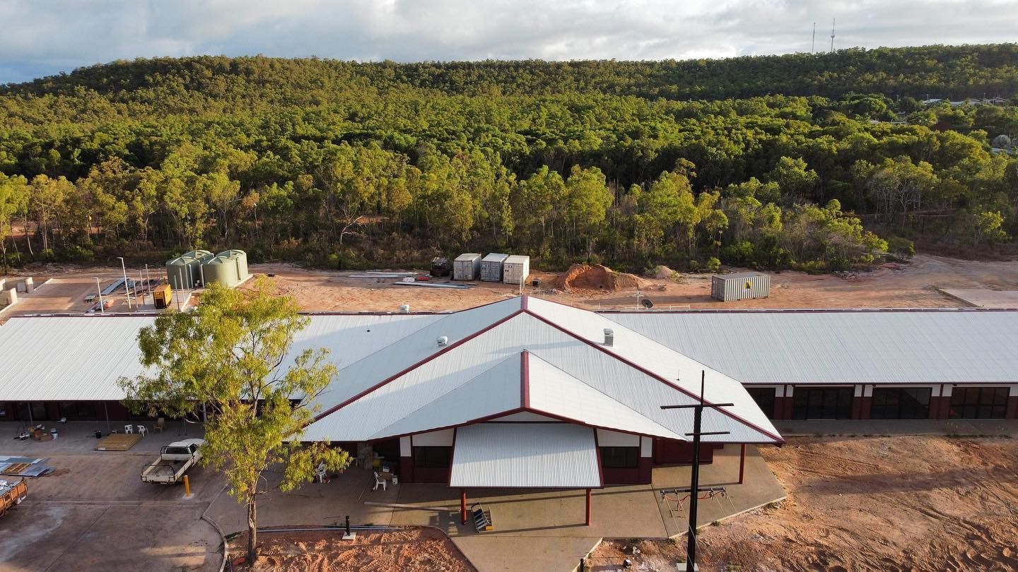 Large white roofing project