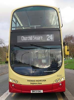 Poster for the Thomas Highflyer Bus Trip from Brighton to Newtimber on Saturday 12 September 2026. B