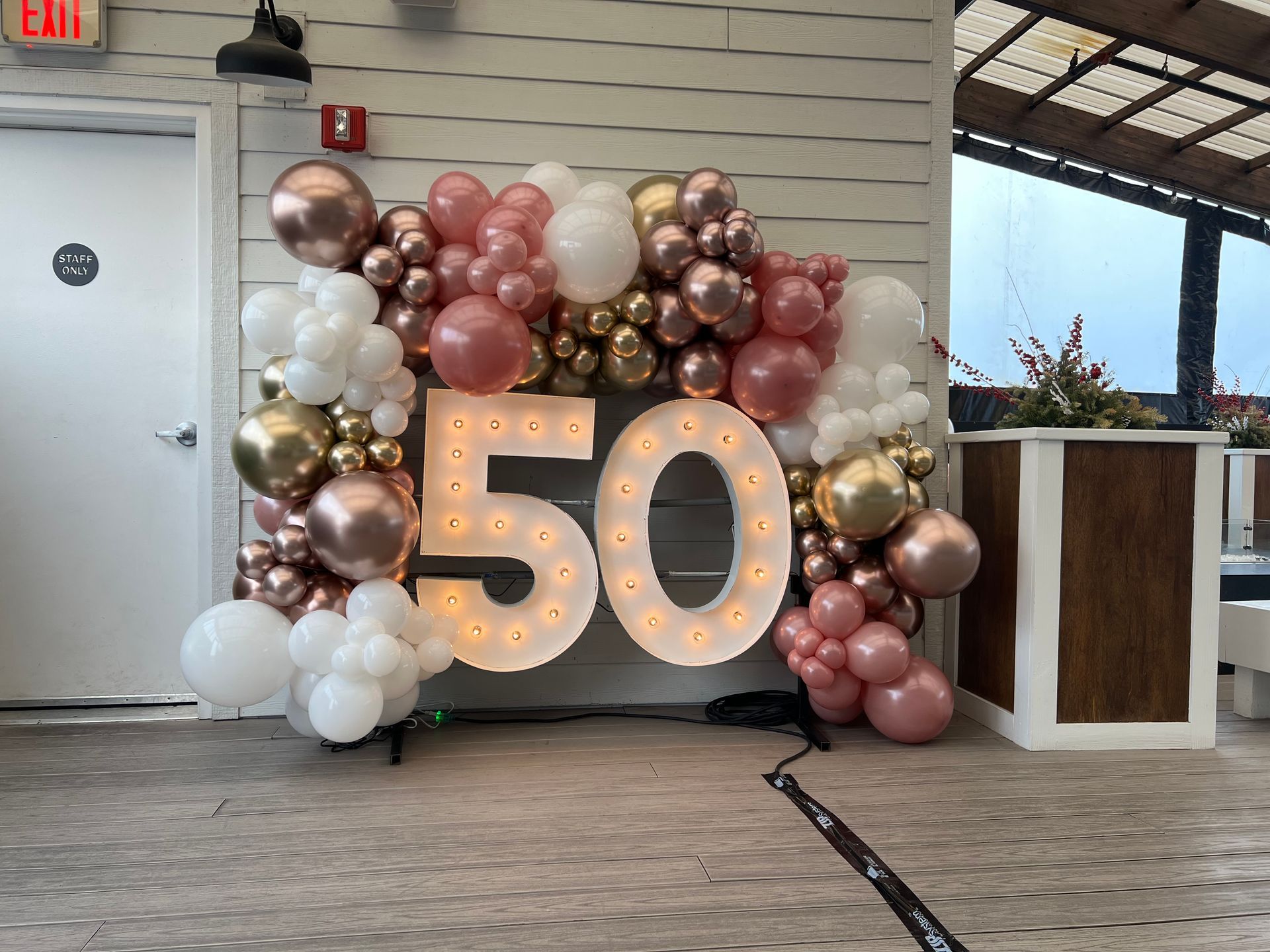 black balloon garland