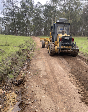 Grader On Road — Arnway Pty Ltd In Kempsey, NSW