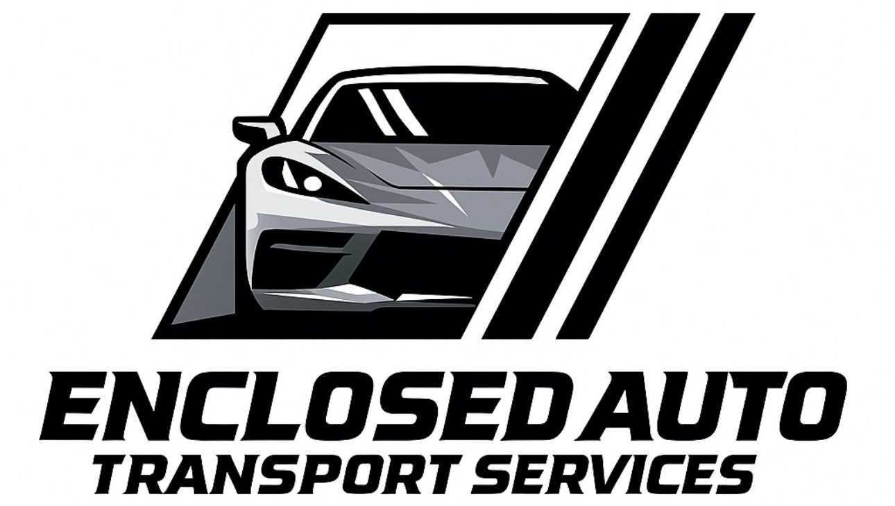 Logo: Gray car inside a dark gray and white square with diagonal lines; text