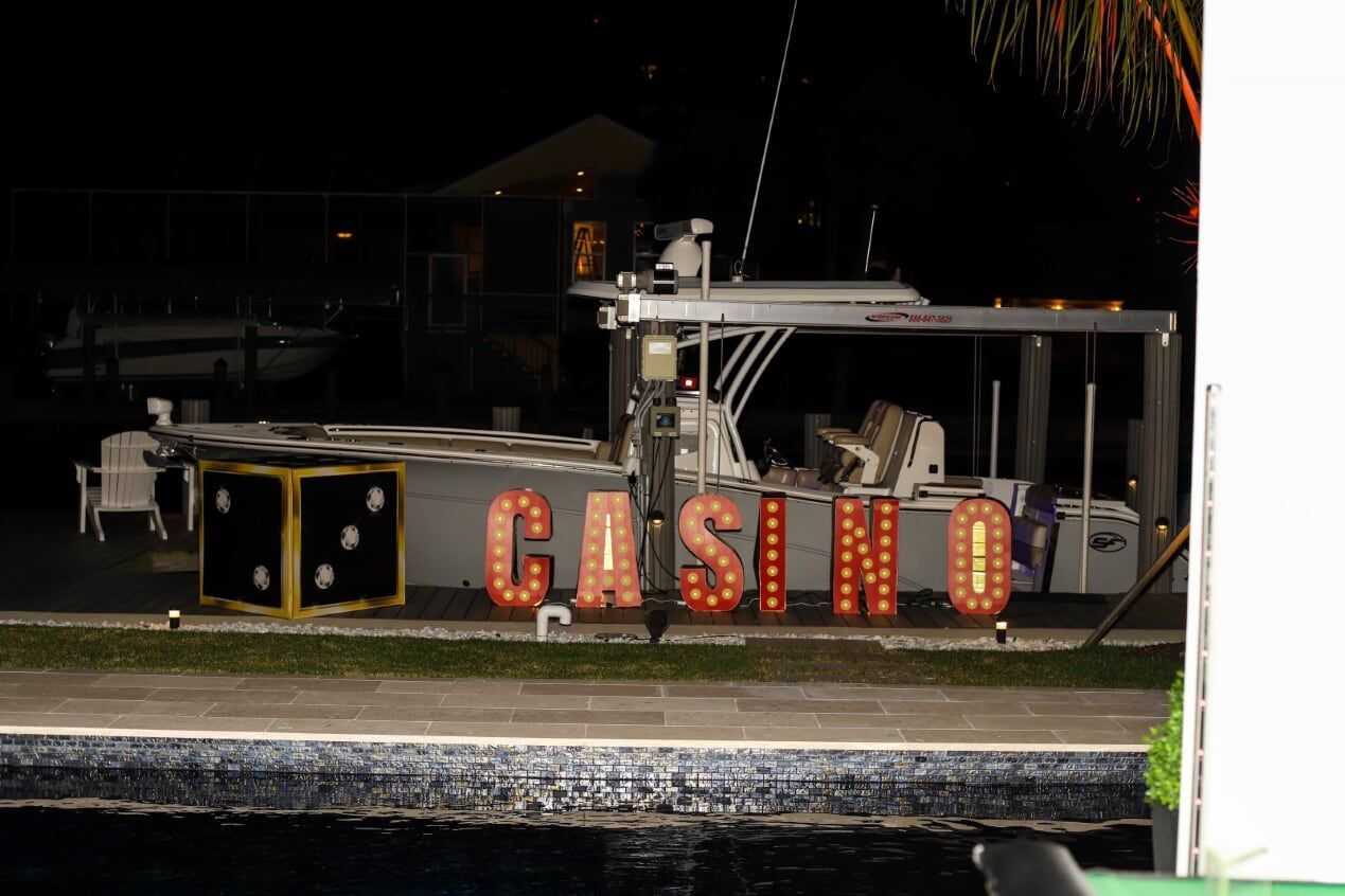 A boat with a sign that says casino on it