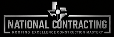 National Contracting logo with a hammer and roof icon, featuring the tagline &ldquo;Roofing Excellence Construction Mastery&rdquo;