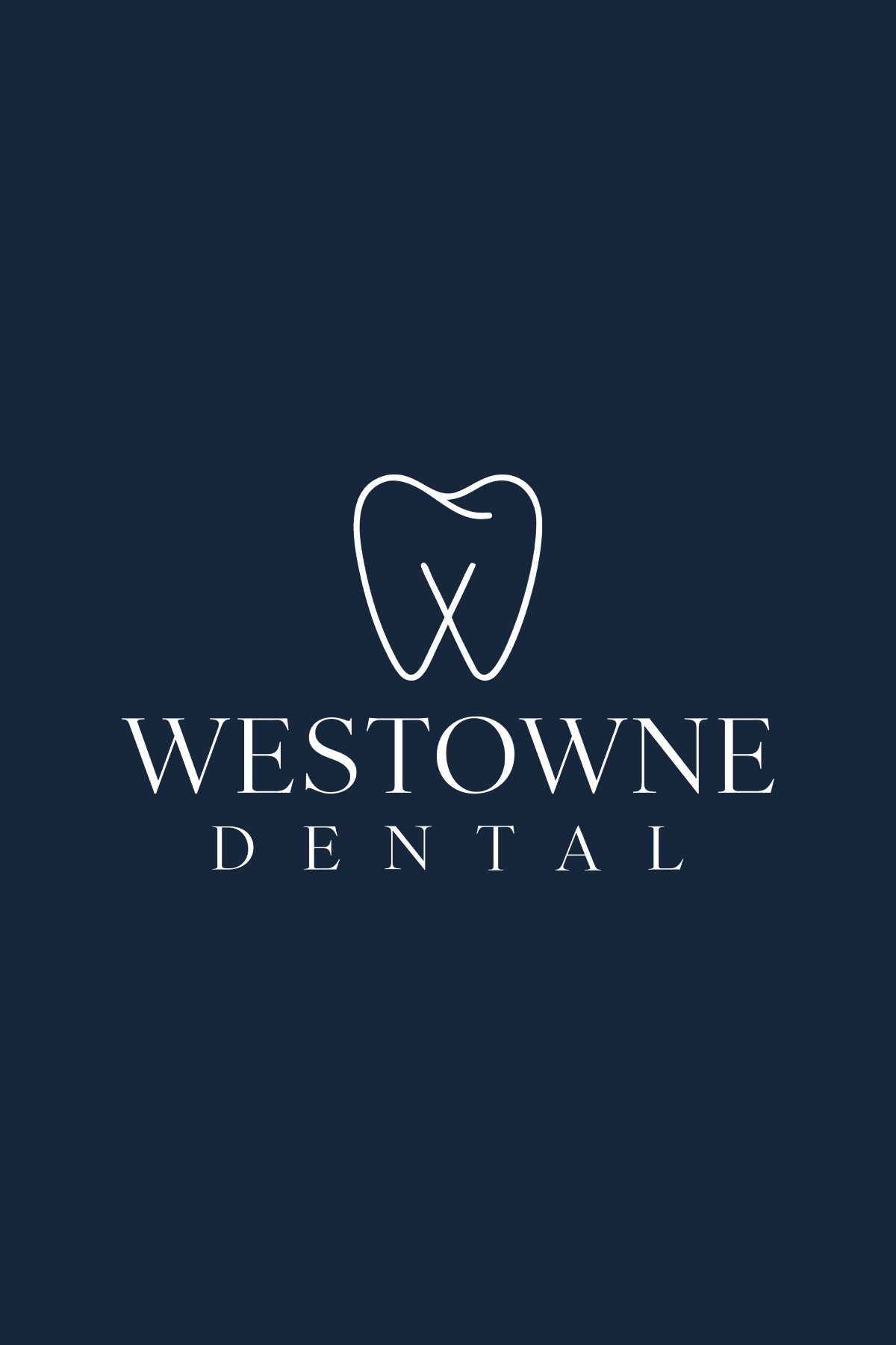 Westowne Dental logo with white tooth icon on a dark blue background