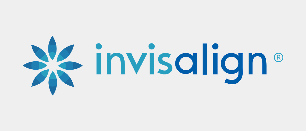 Invisalign logo with blue flower icon and lowercase wordmark on a white background