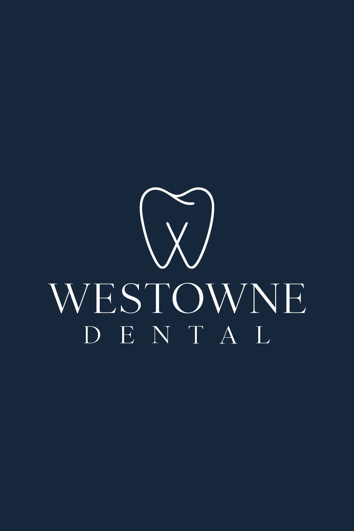 Westowne Dental logo with white tooth icon on a dark navy background