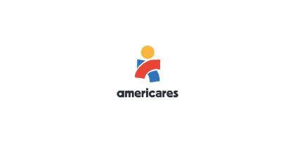 AmeriCares logo with stylized orange, blue, and red human figure above the wordmark