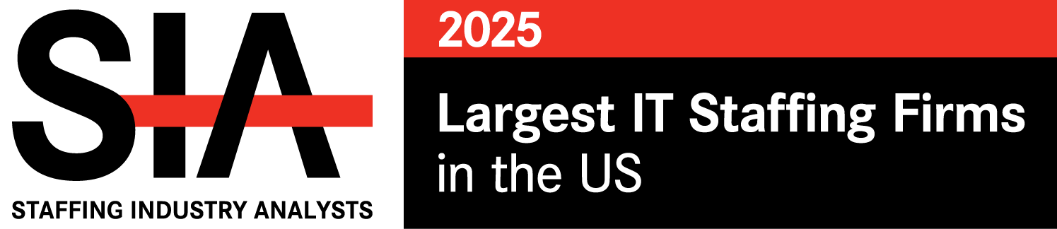 Staffing Industry Analysts (SIA) logo and text: "2025 Largest IT Staffing Firms in the US."