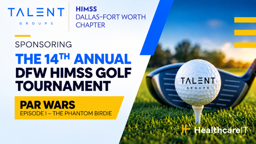 Talent Groups and HIMSS DFW chapter sponsor the 14th DFW HIMSS golf tournament with a golf ball.